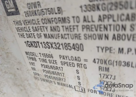 2003 GMC Envoy Sle z USA, uszkodzony, nr VIN 1GKDT13SX32185490